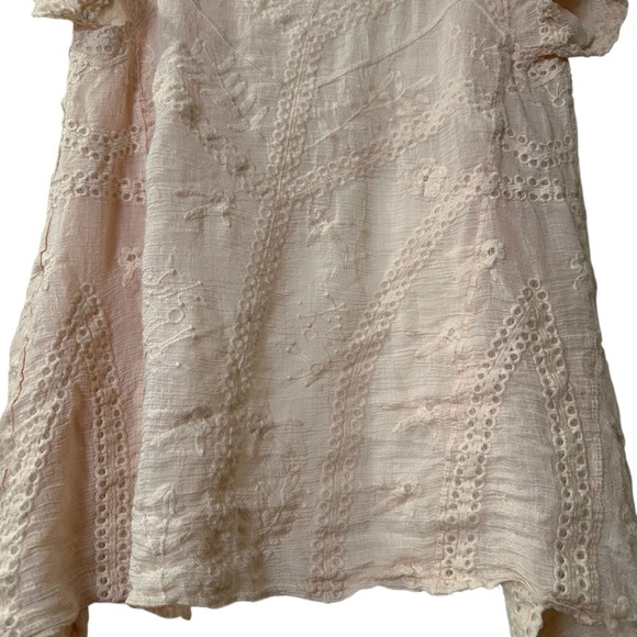 Solitaire M Pink Floral Embroidered Short Sleeve Open Front Cardigan Kimono - Picture 3 of 8